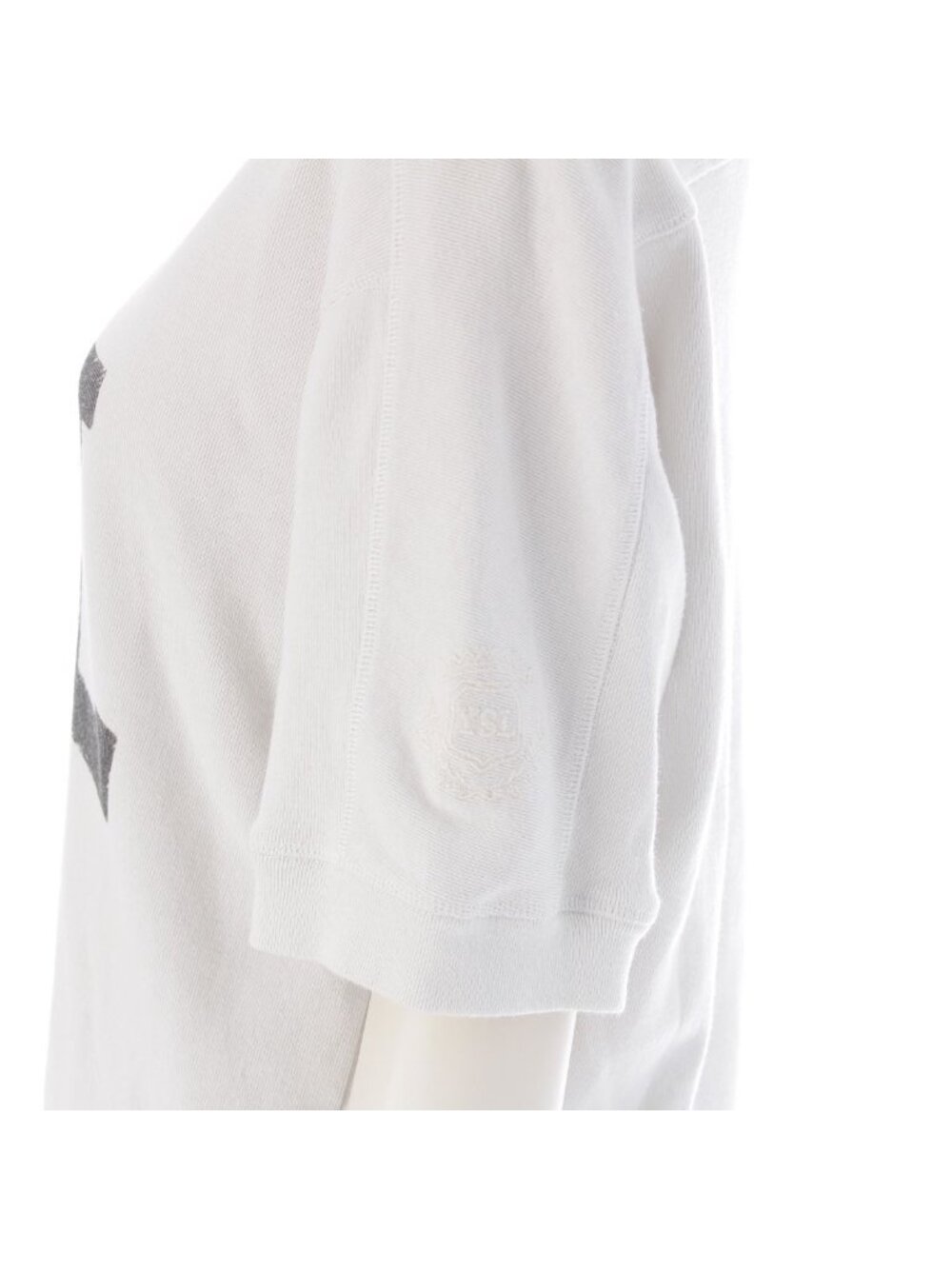 Saint Laurent YSL Logo Embroidery Print Top Short Sleeve Top Off White XS - Picture 7 of 10